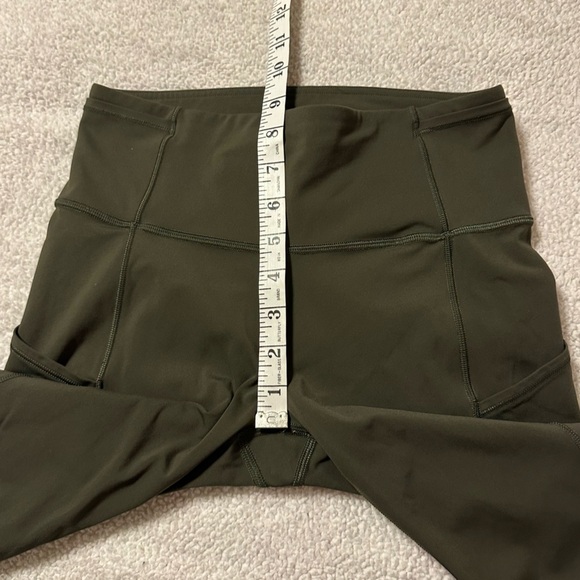Lululemon Fast & Free Crop II Nulux Leggings Dark Olive - Picture 8 of 12